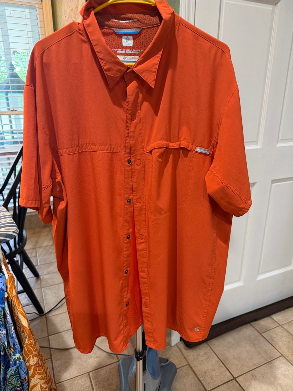Columbia Men's Short Sleeve Button Shirt - Orange